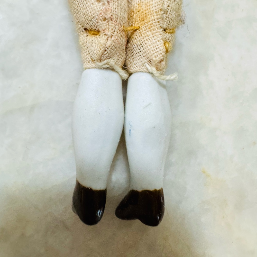 Antique Hertwig Lowbrow China Head Doll Germany 6” Porcelain Bisque c1900 - Picture 8 of 9